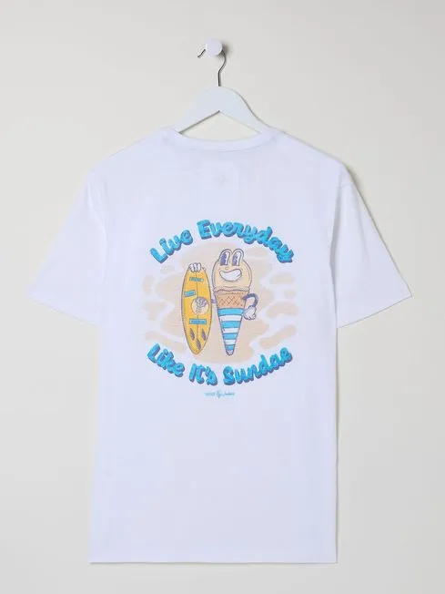 Men Fatface TShirts Judes White Sundae Best TShirt