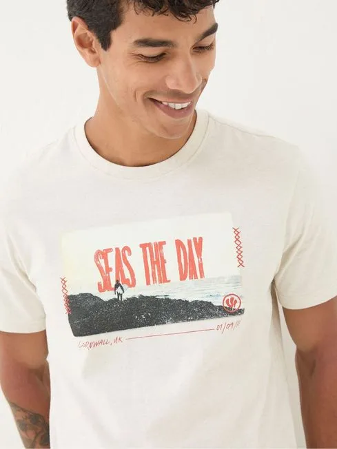 Men Fatface TShirts White Seas The Day TShirt