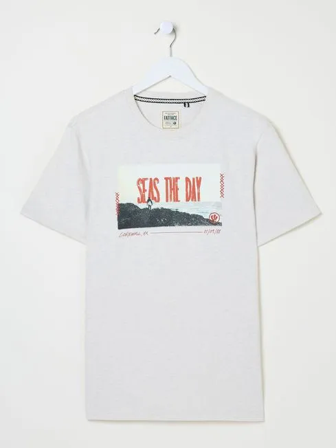 Men Fatface TShirts White Seas The Day TShirt