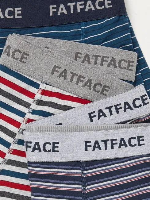 Men Fatface Underwear Chesil Blue Stripe Cotton Boxers 3 Pack Men Fatface Underwear Chesil Blue Stripe Cotton Boxers 3 Pack