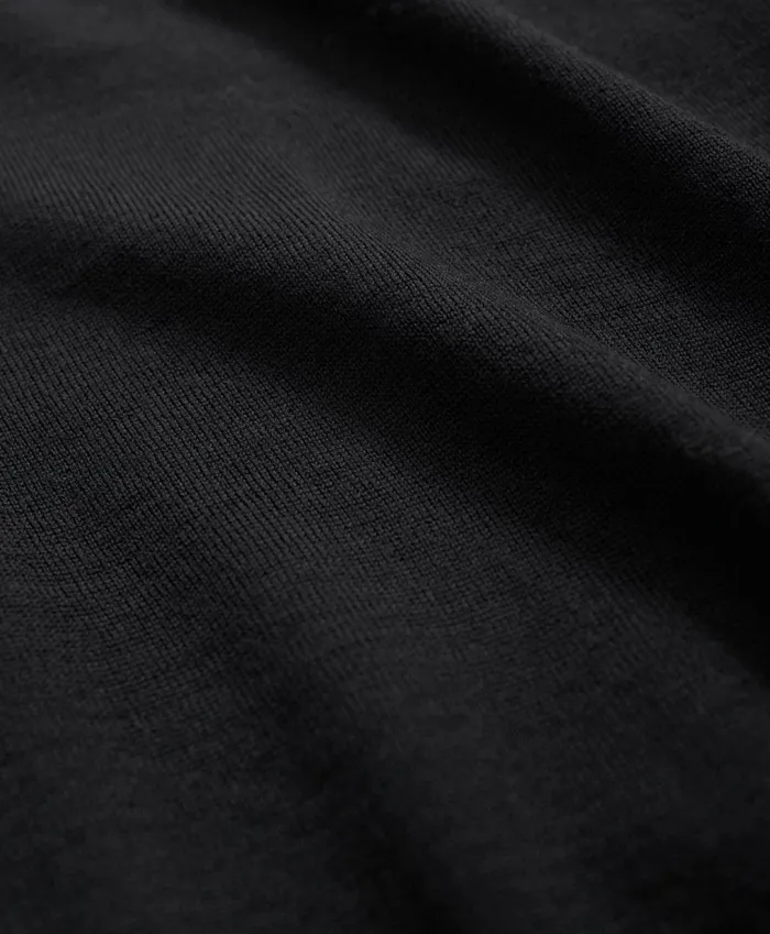 Men Fine Merino Wool Crewneck Sweater Black Brooks Brothers Sweaters