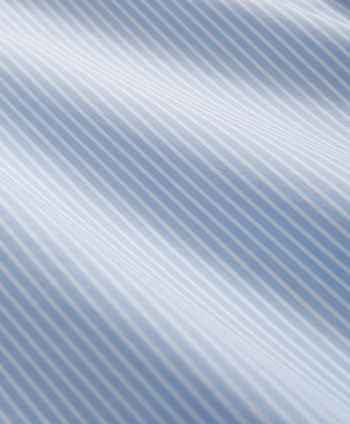 Men Friday Shirt Poplin MiniStriped Light Blue Brooks Brothers Sport Shirts