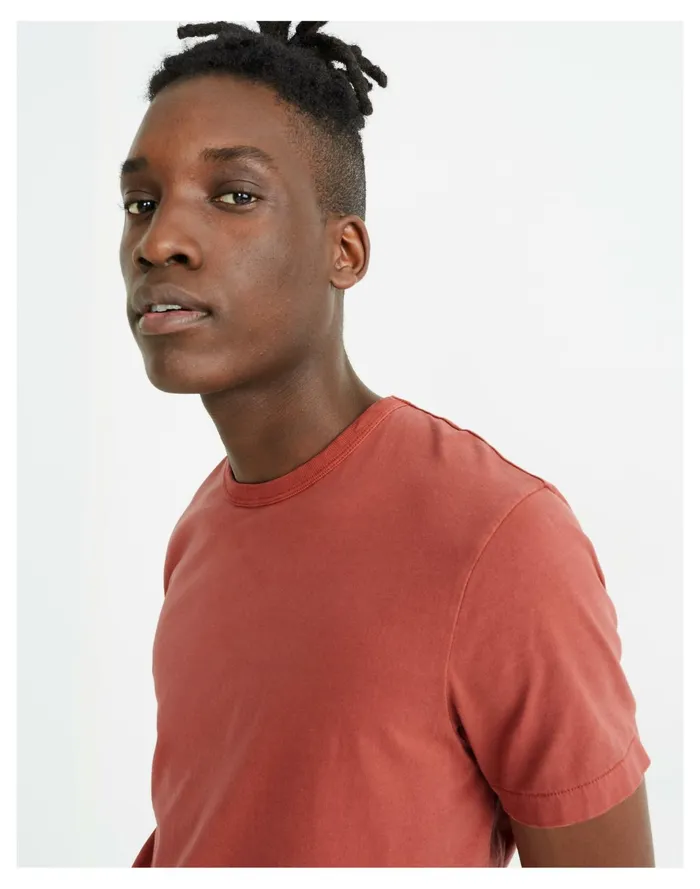 Men Garment Dyed Allday Crewneck Tee Weathered Brick Madewell Tees Men Garment Dyed Allday Crewneck Tee Weathered Brick Madewell Tees