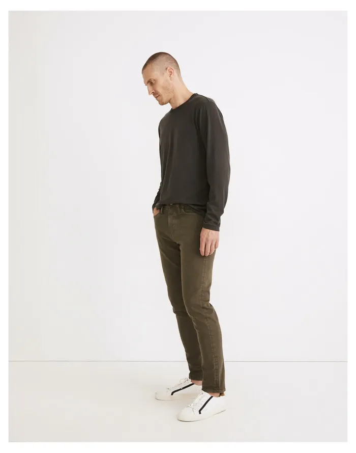 Men Garment Dyed Relaxed Taper Jeans Deep Green Madewell Jeans Men Garment Dyed Relaxed Taper Jeans Deep Green Madewell Jeans