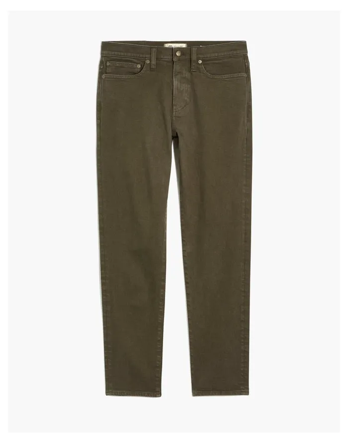 Men Garment Dyed Relaxed Taper Jeans Deep Green Madewell Jeans Men Garment Dyed Relaxed Taper Jeans Deep Green Madewell Jeans