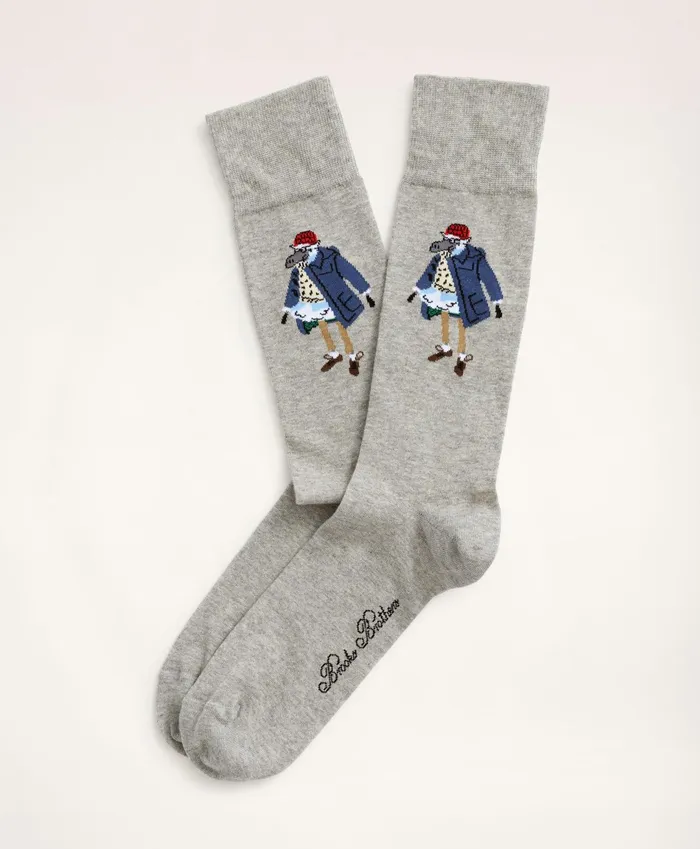 Men Henry Crew Socks Grey Brooks Brothers Sock