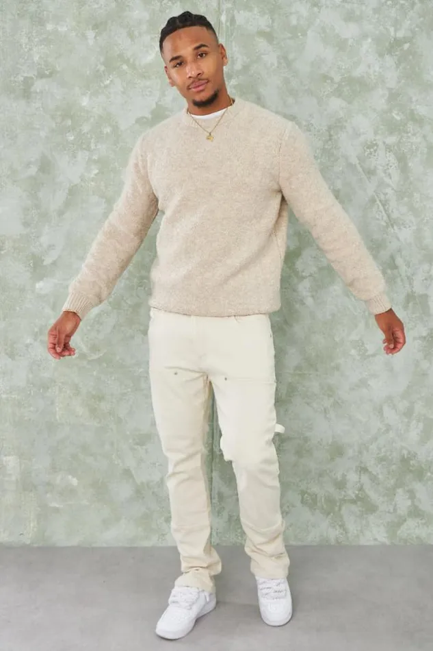 Men Jean Beige Empicement Beige Brentiny Paris Jeans