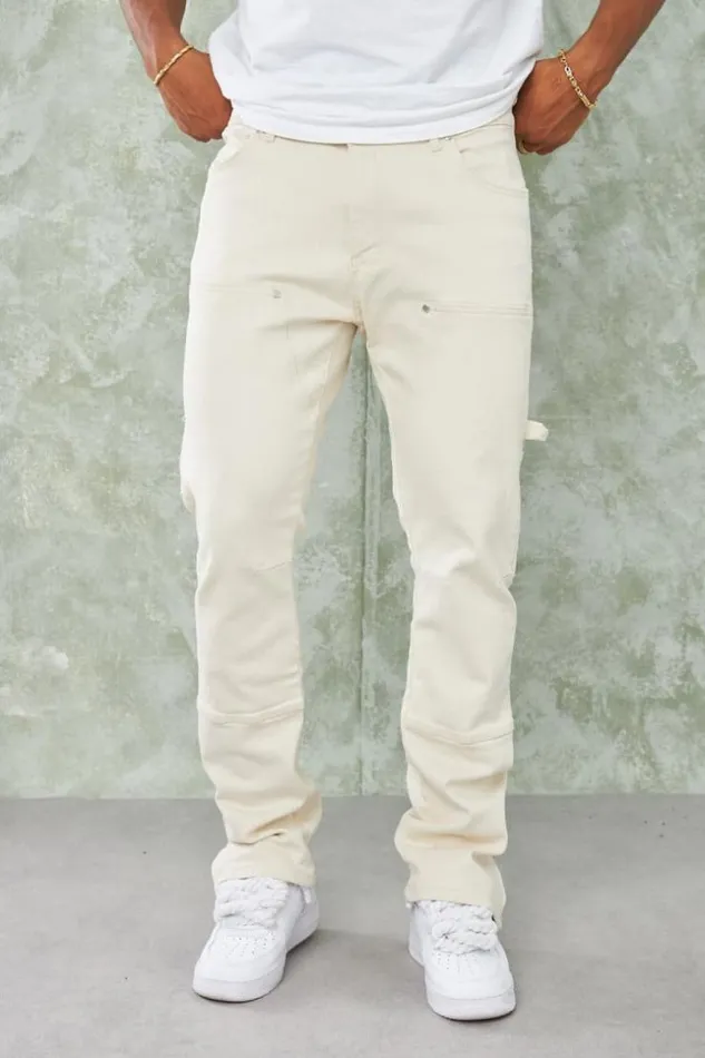 Men Jean Beige Empicement Beige Brentiny Paris Jeans