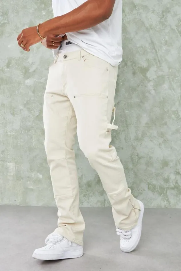 Men Jean Beige Empicement Beige Brentiny Paris Jeans
