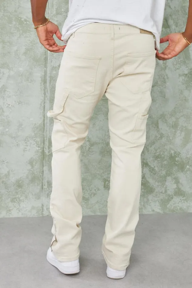 Men Jean Beige Empicement Beige Brentiny Paris Jeans