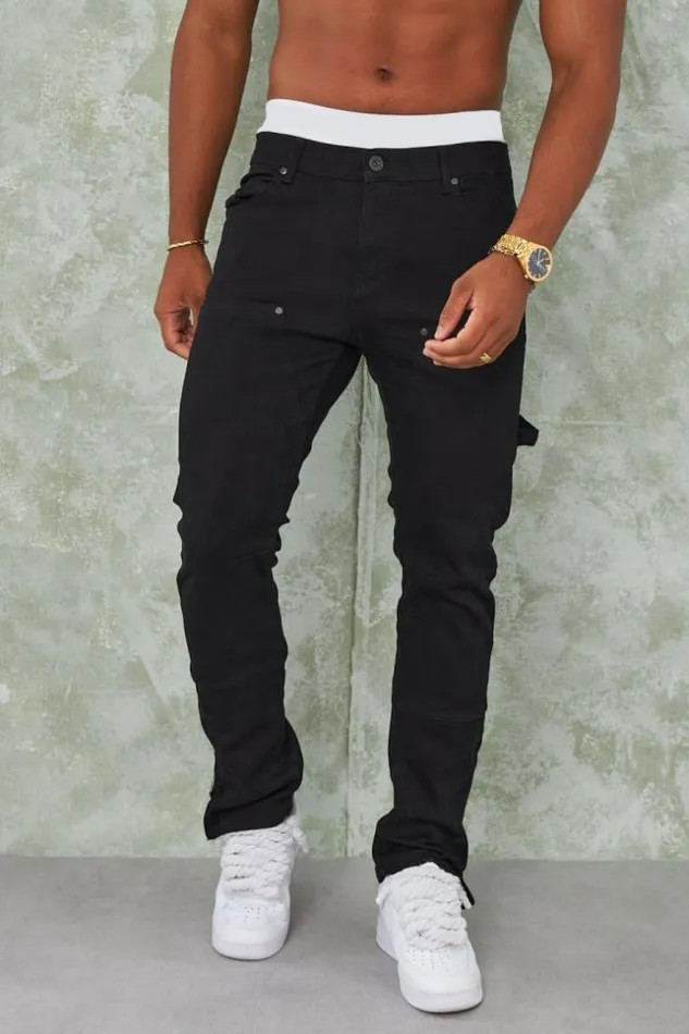 Men Jean Noir Empicement Black Brentiny Paris Jeans