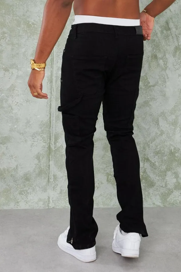 Men Jean Noir Empicement Black Brentiny Paris Jeans
