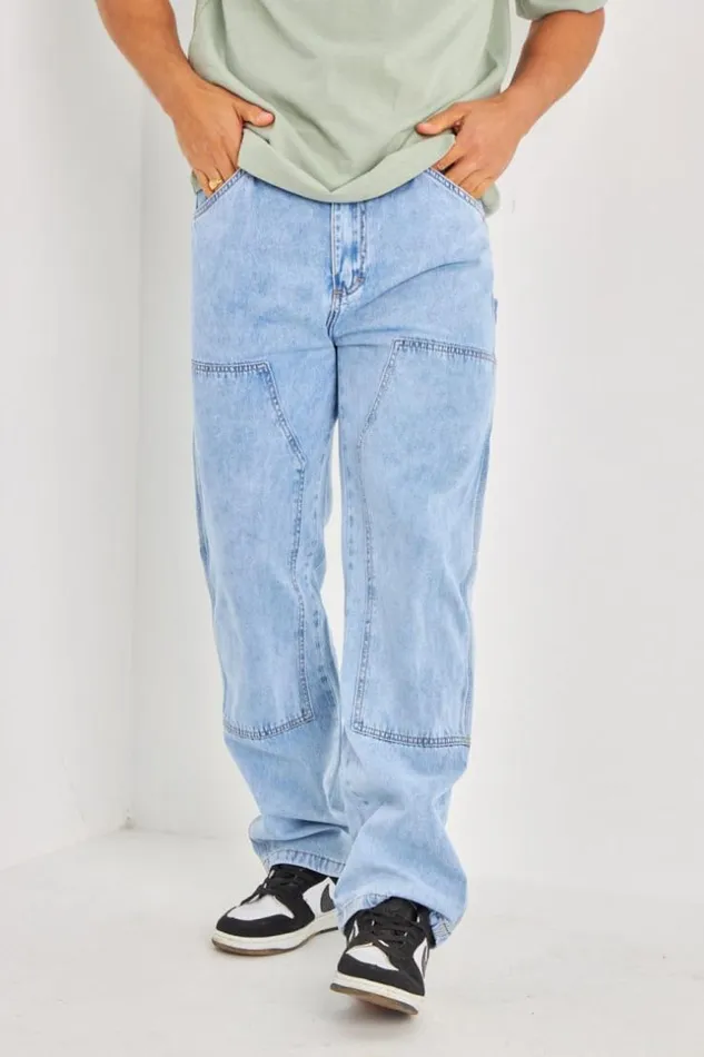 Men Jeans Baggy Poche Cargo Bleu Bleuclair Brentiny Paris Jeans