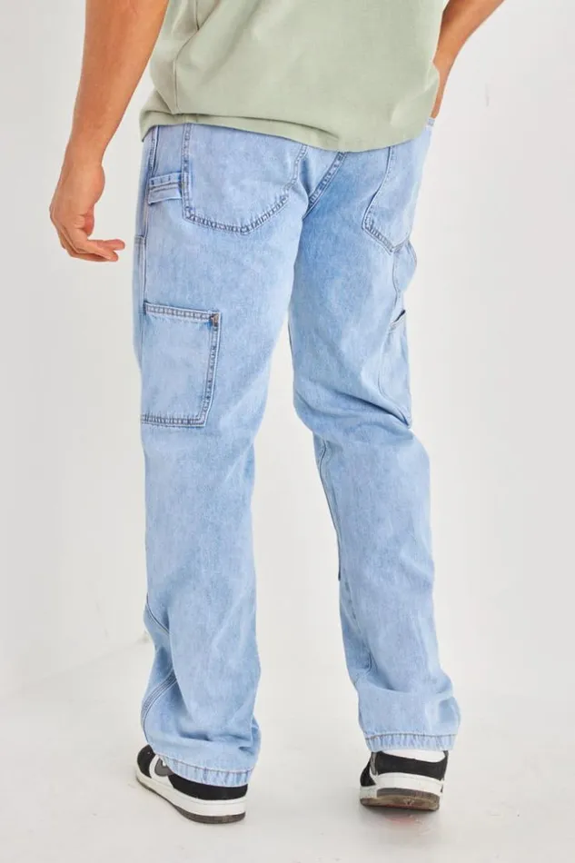 Men Jeans Baggy Poche Cargo Bleu Bleuclair Brentiny Paris Jeans