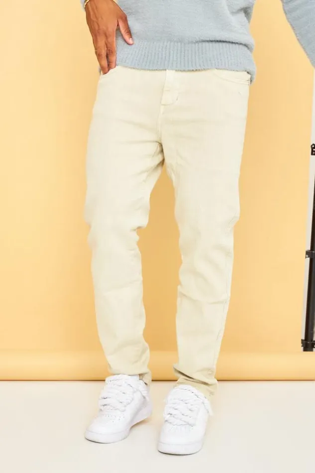 Men Jeans Coupe Droite Beige Clair Beigeclair Brentiny Paris Pants