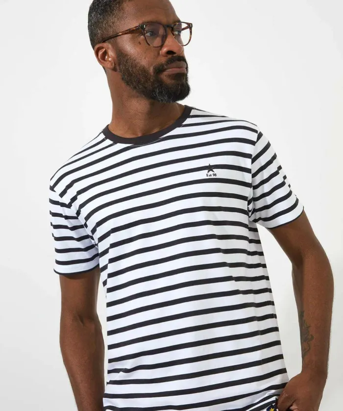 Men Joe Browns Beyond Basic Stripe Tee Whitecharcoal
