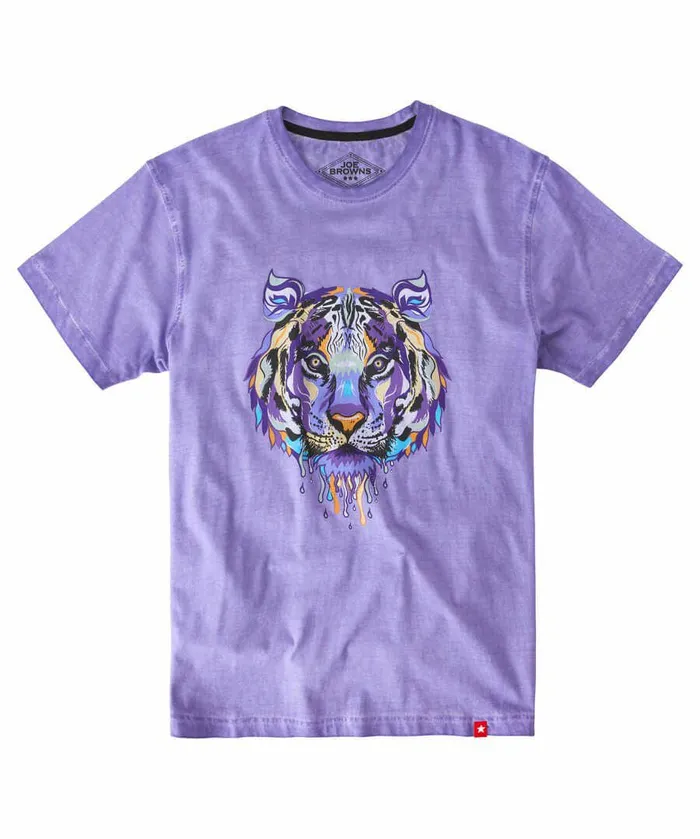 Men Joe Browns Geo Tiger Tee Lilac Men Joe Browns Geo Tiger Tee Lilac