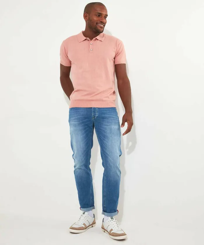 Men Joe Browns Superb Knitted Polo Shirt Pink Men Joe Browns Superb Knitted Polo Shirt Pink