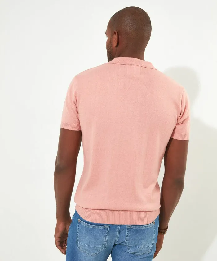 Men Joe Browns Superb Knitted Polo Shirt Pink Men Joe Browns Superb Knitted Polo Shirt Pink