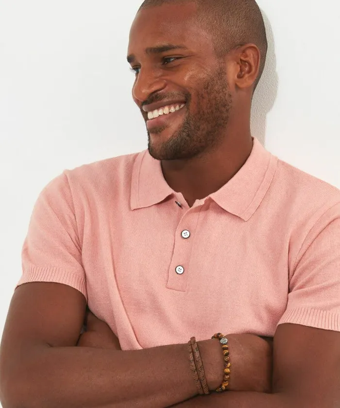 Men Joe Browns Superb Knitted Polo Shirt Pink Men Joe Browns Superb Knitted Polo Shirt Pink