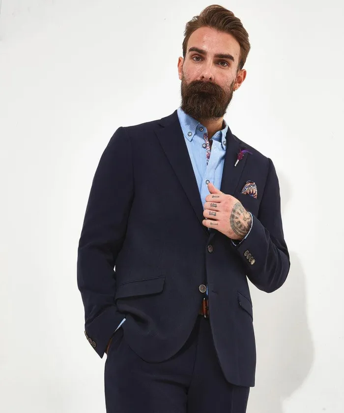 Men Joe Browns Terrific Textured Blazer Blue Men Joe Browns Terrific Textured Blazer Blue