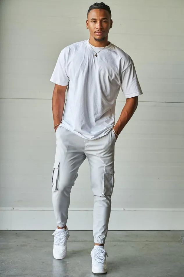 Men Joggerpant Gris Cargo Grey Brentiny Paris Pants