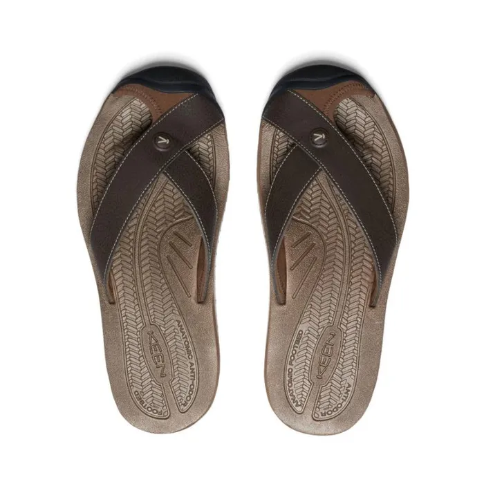 Men KEEN Sandals Barbados JavaDark Earth Leather FlipFlop Men KEEN Sandals Barbados JavaDark Earth Leather FlipFlop