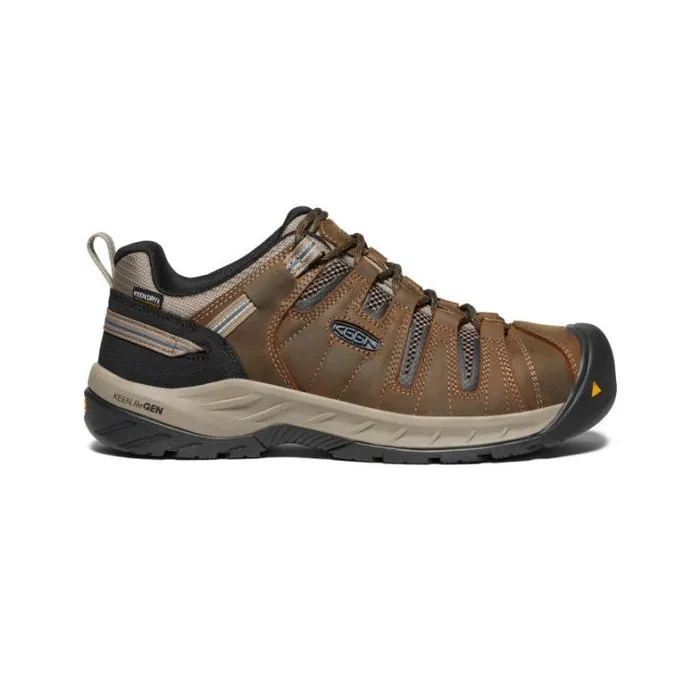 Men KEEN Shoes Flint II Waterproof Steel Toe Cascade BrownOrion Blue