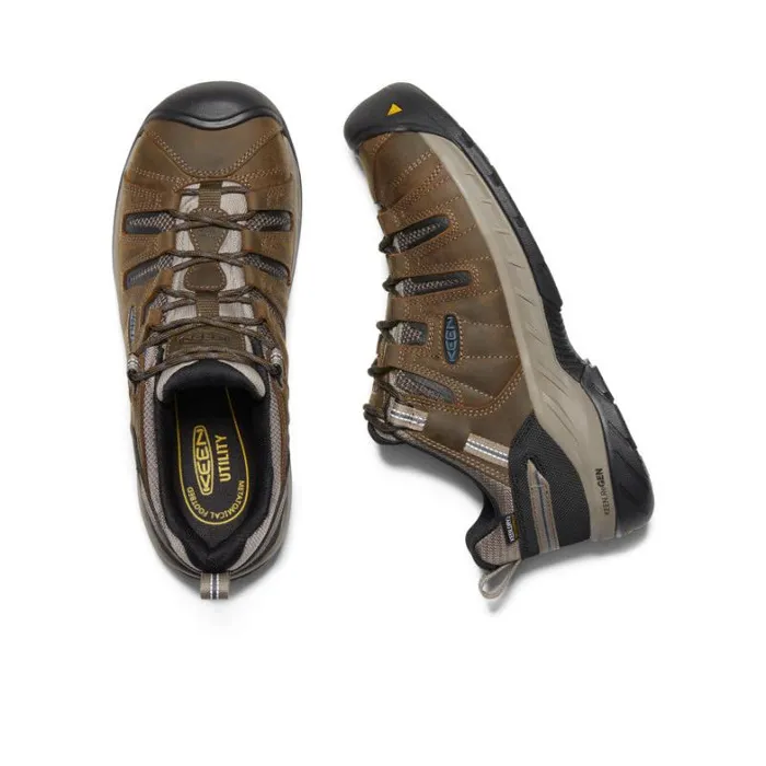 Men KEEN Shoes Flint II Waterproof Steel Toe Cascade BrownOrion Blue Men KEEN Shoes Flint II Waterproof Steel Toe Cascade BrownOrion Blue