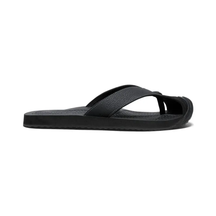 Men KEEN SlipOns Barbados BlackSteel Grey Leather FlipFlop
