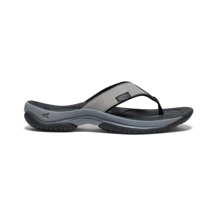 Men KEEN SlipOns Kona Flip Grey Leather FlipFlop