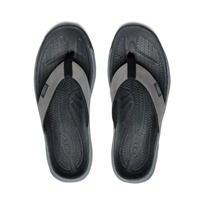 Men KEEN SlipOns Kona Flip Grey Leather FlipFlop Men KEEN SlipOns Kona Flip Grey Leather FlipFlop