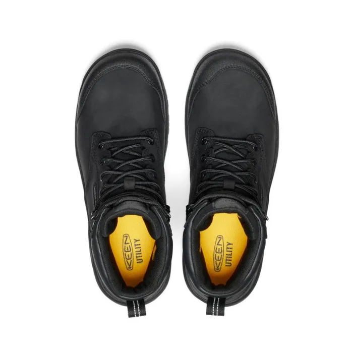 Men KEEN Work Boots and Shoes Evanston Boot 6quot Waterproof BlackBlack Leather Work Boot Men KEEN Work Boots and Shoes Evanston Boot 6quot Waterproof BlackBlack Leather Work Boot