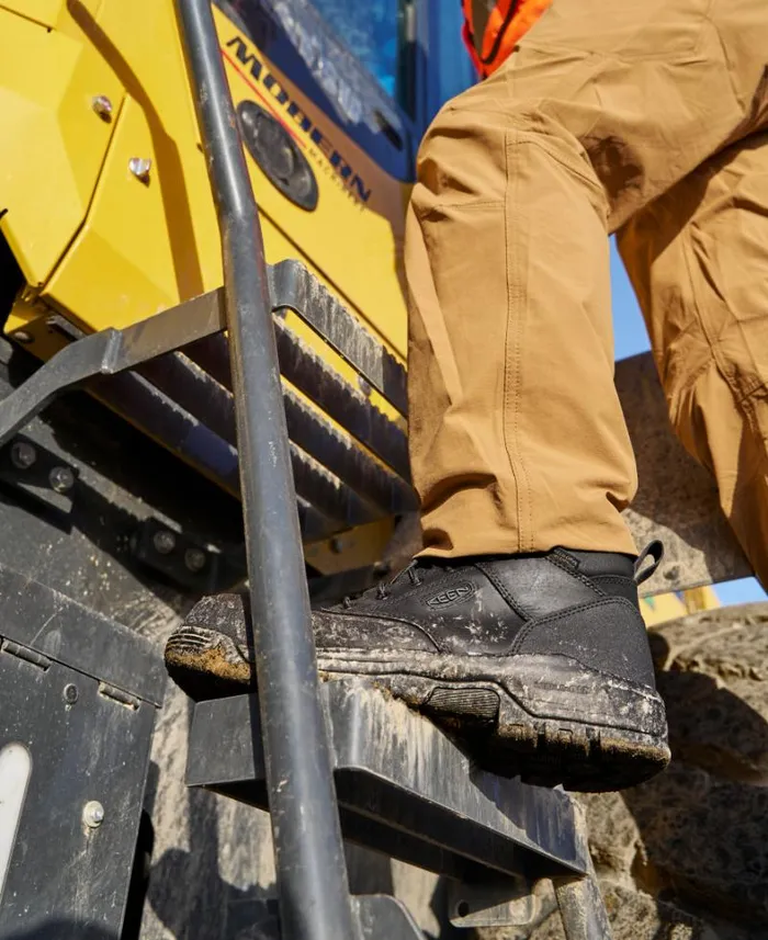 Men KEEN Work Boots and Shoes Evanston Boot 6quot Waterproof BlackBlack Leather Work Boot Men KEEN Work Boots and Shoes Evanston Boot 6quot Waterproof BlackBlack Leather Work Boot