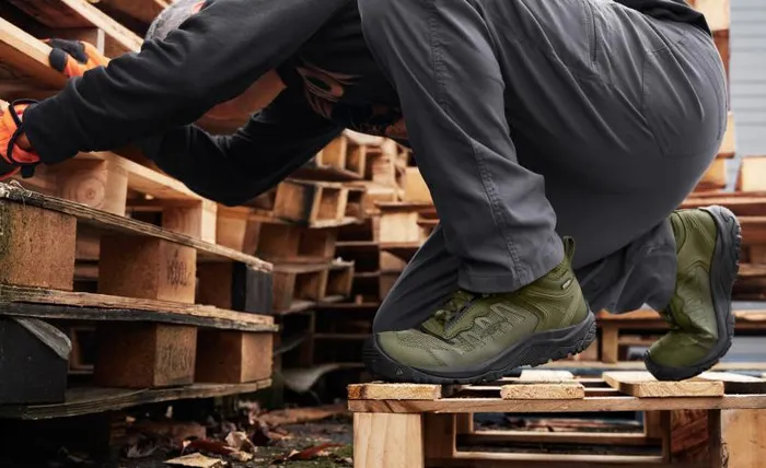 Men KEEN Work Boots and Shoes Olive Green Work Boots 8211 Reno Mid KBF WP Men KEEN Work Boots and Shoes Olive Green Work Boots 8211 Reno Mid KBF WP