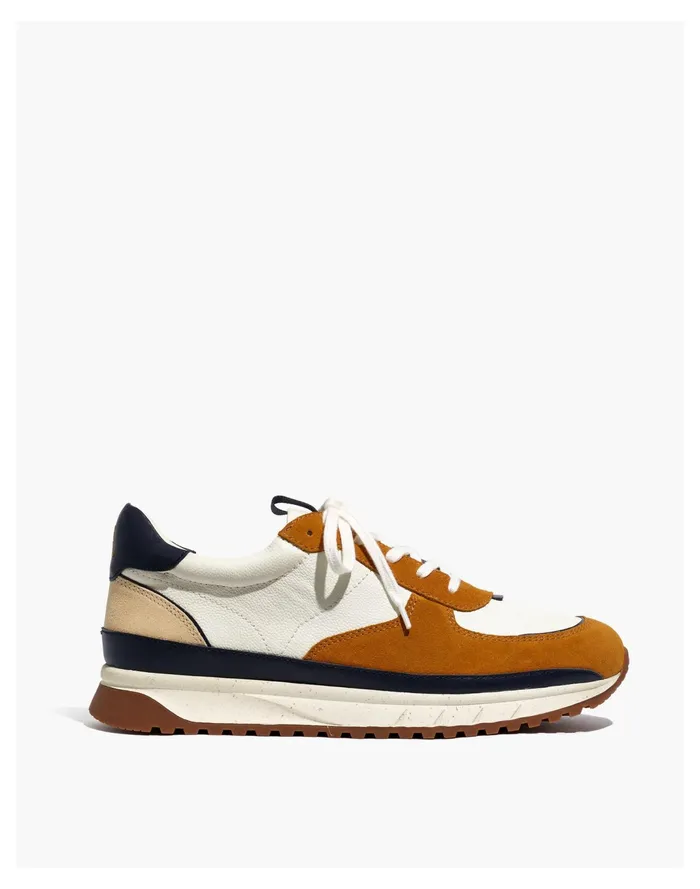 Men Kickoff Trainer Sneakers In Leather And Suede Rich Amber Multi Madewell Sneakers