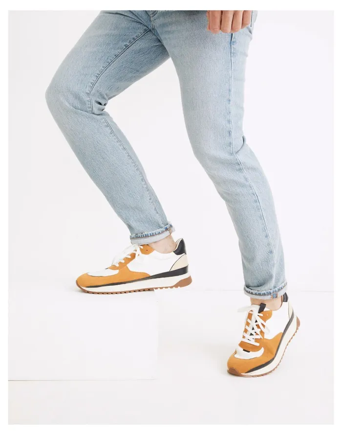 Men Kickoff Trainer Sneakers In Leather And Suede Rich Amber Multi Madewell Sneakers Men Kickoff Trainer Sneakers In Leather And Suede Rich Amber Multi Madewell Sneakers