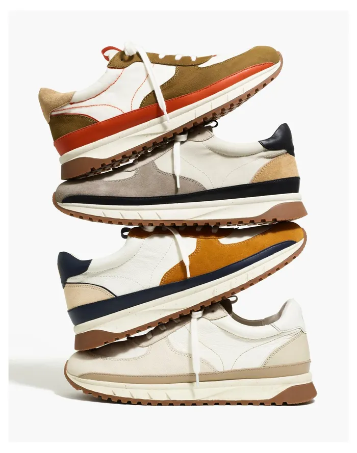 Men Kickoff Trainer Sneakers In Leather And Suede Rich Amber Multi Madewell Sneakers Men Kickoff Trainer Sneakers In Leather And Suede Rich Amber Multi Madewell Sneakers