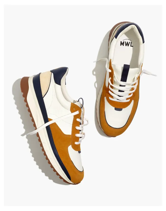 Men Kickoff Trainer Sneakers In Leather And Suede Rich Amber Multi Madewell Sneakers Men Kickoff Trainer Sneakers In Leather And Suede Rich Amber Multi Madewell Sneakers