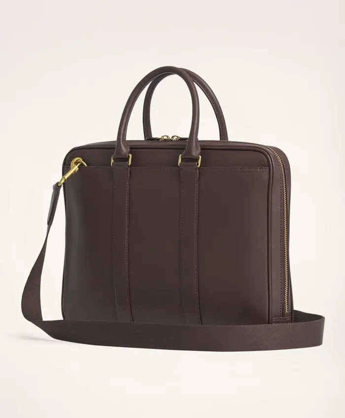 Men Leather Briefcase Brown Brooks Brothers Bags and Leather Goods