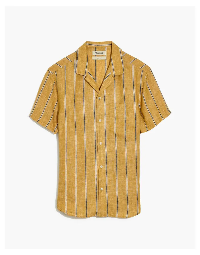 Men Linen Easy Short Sleeve Shirt In Print Cumin Madewell Shirts Men Linen Easy Short Sleeve Shirt In Print Cumin Madewell Shirts