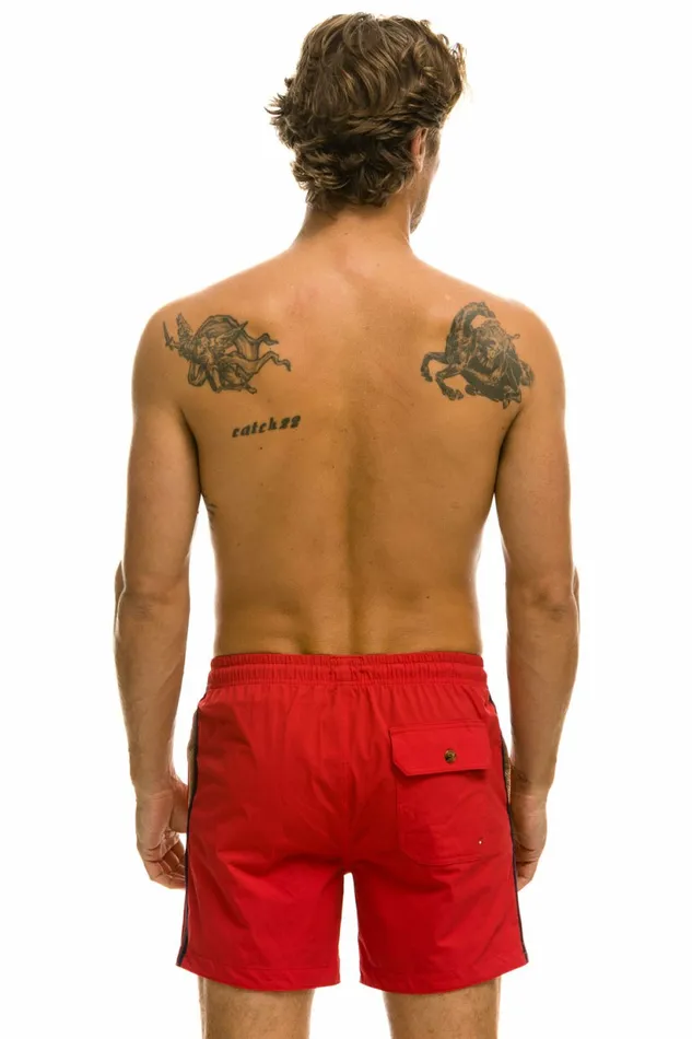 Men MEN039S 5 STRIPE FLEX SHORTS 8211 RED Aviator Nation Shorts Men MEN039S 5 STRIPE FLEX SHORTS 8211 RED Aviator Nation Shorts