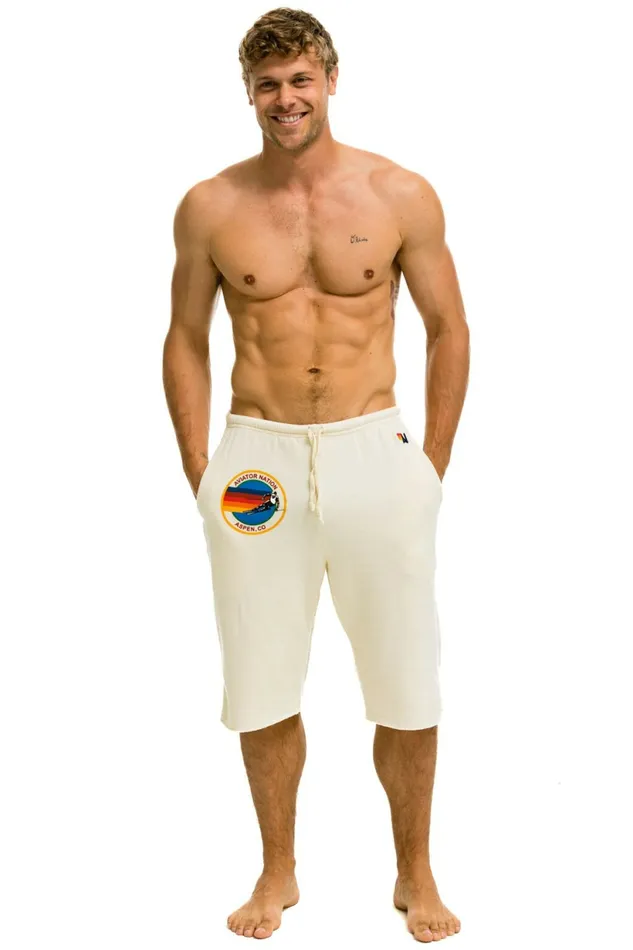 Men MEN039S AVIATOR NATION ASPEN SWEATSHORTS 8211 VINTAGE WHITE Aviator Nation Shorts Men MEN039S AVIATOR NATION ASPEN SWEATSHORTS 8211 VINTAGE WHITE Aviator Nation Shorts