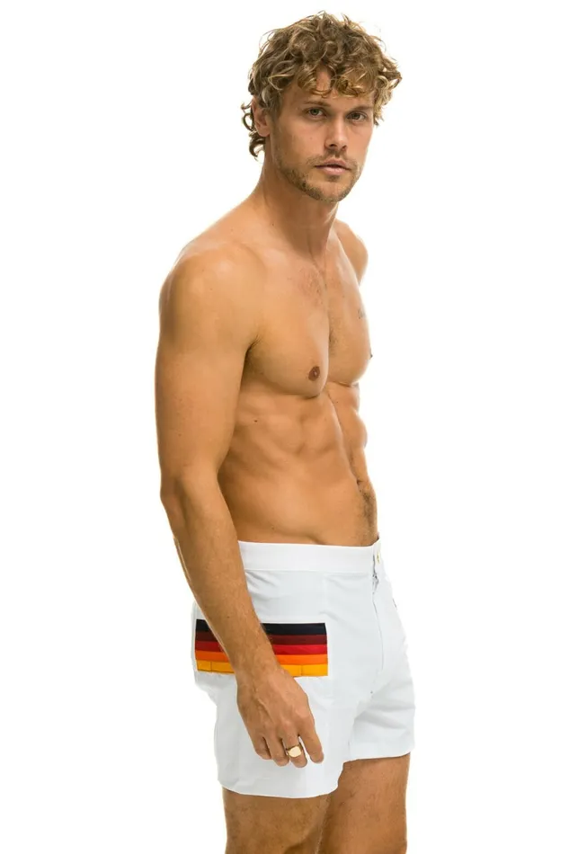 Men MEN039S HORIZONTAL 5 STRIPE FLEX SHORTS 8211 WHITE Aviator Nation Shorts Men MEN039S HORIZONTAL 5 STRIPE FLEX SHORTS 8211 WHITE Aviator Nation Shorts