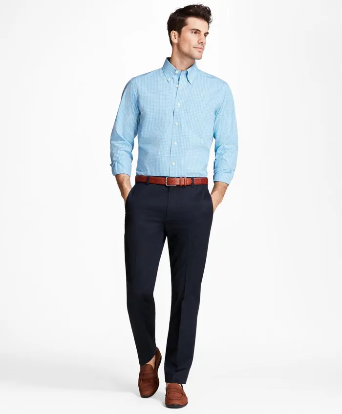 Men Milano SlimFit Stretch Advantage Chino Pants Navy Brooks Brothers Chinos and Casual Pants
