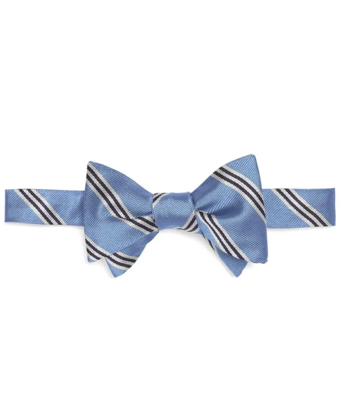 Men Mini Bb1 Stripe Bow Tie Light Blue Brooks Brothers Ties and Pocket Squares