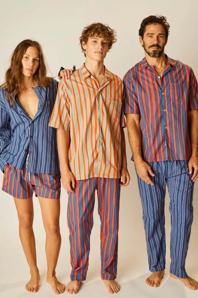 Men Natalie Martin Kev Short Men039s Batik Stripe Blood Orange