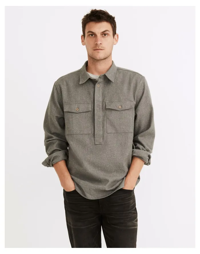 Men Nubby Easy Shirt Jacket Smoked Graphite Madewell Shirts Men Nubby Easy Shirt Jacket Smoked Graphite Madewell Shirts