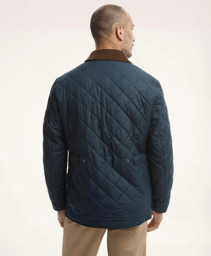 Men Paddock Diamond Quilted Coat Navy Brooks Brothers Coats and Jackets