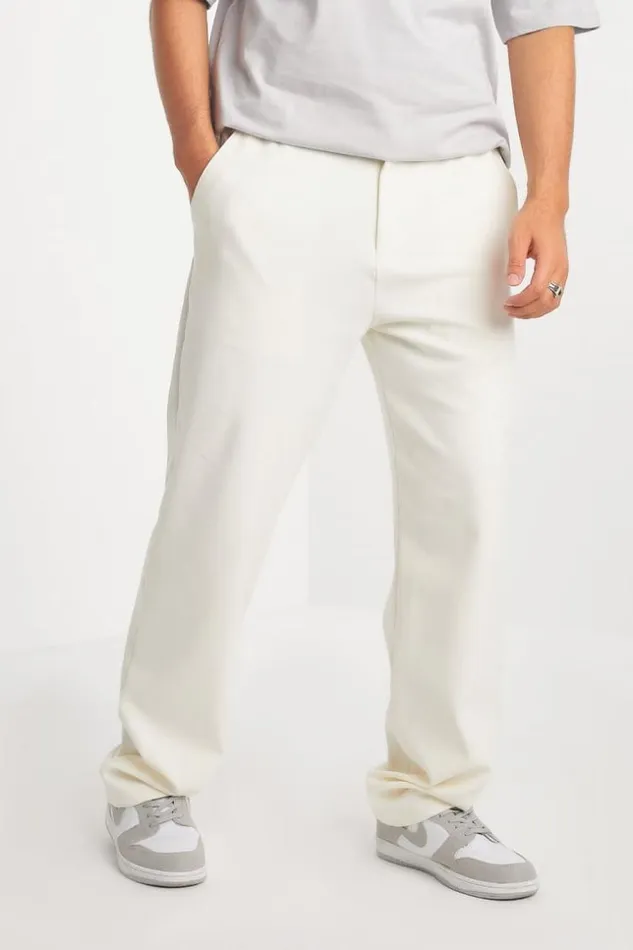 Men Pantalon cru Coupe Large Ecru Brentiny Paris Pants